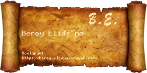 Berey Eliána névjegykártya